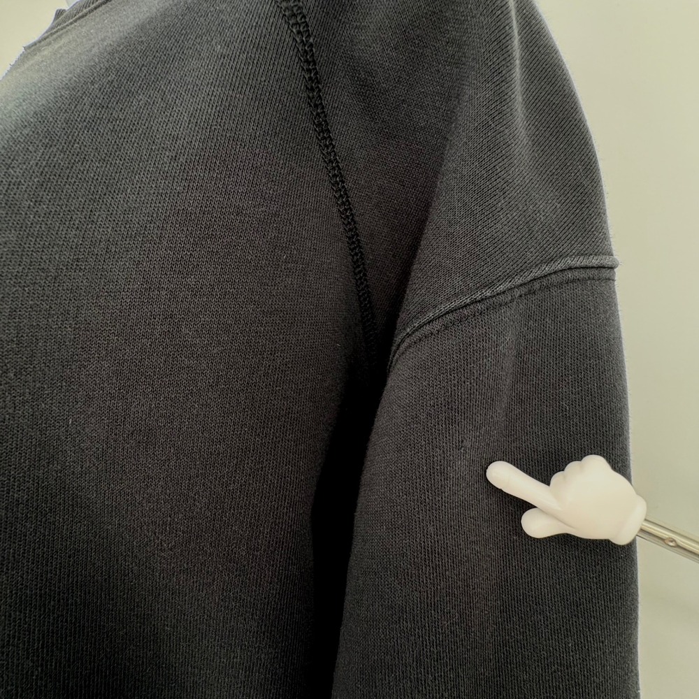 Everlane Black ReNew Sweatshirt XS Crew Neck Raglan Sleeve Cropped Pullover‎ - Picture 4 of 10